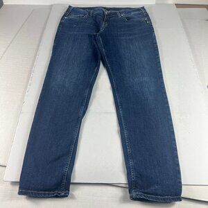 Silver Jeans Women's 36X29* Boyfriend Dark Blue Faded Stretch Denim Tag 33x29